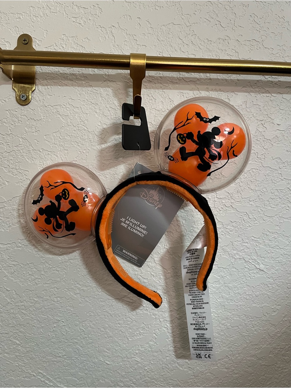 2021 Disney Parks Mickey Halloween Light Up Balloon Ears Headband RARE NEW